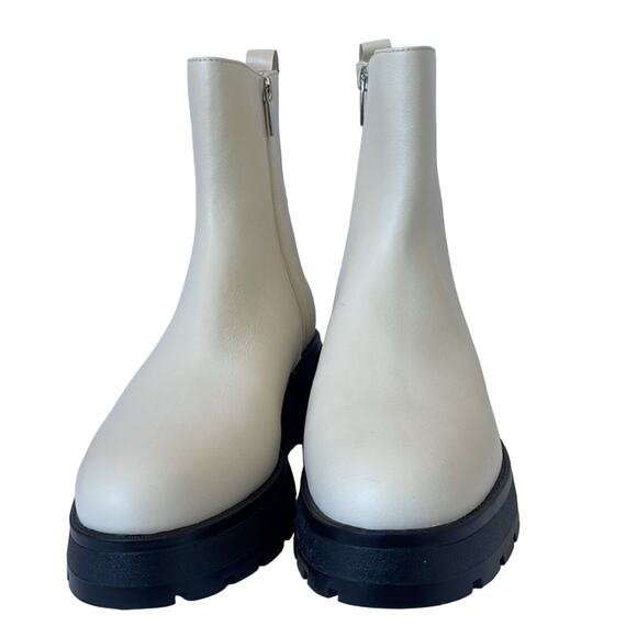 Vince Camuto Neframes Women Cream Bootie Size 8 Leather Platform Short Boot New - Picture 3 of 3